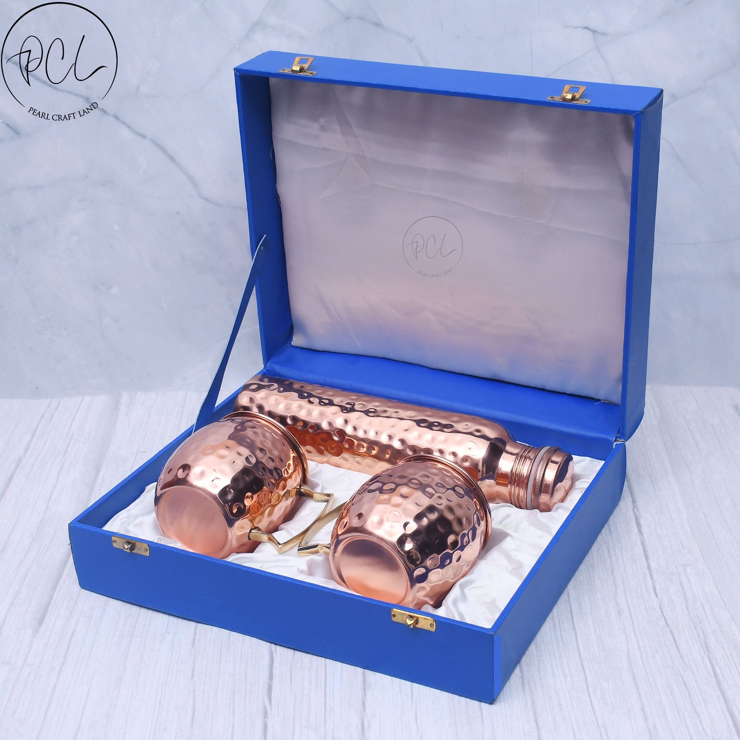 Exclusive Combo of Copper Bottle & 2 Moscow Mule Mug with Royal Gifting Box