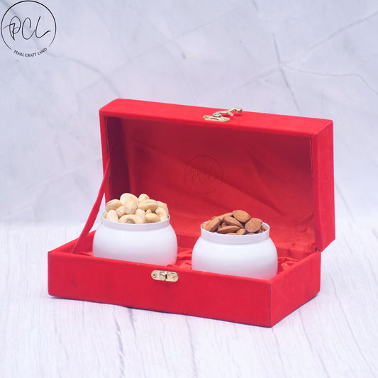Exclusive Dryfruits Jar Containers for Home & Kitchen Storage Box Set of 2 with Royal Gifting Box