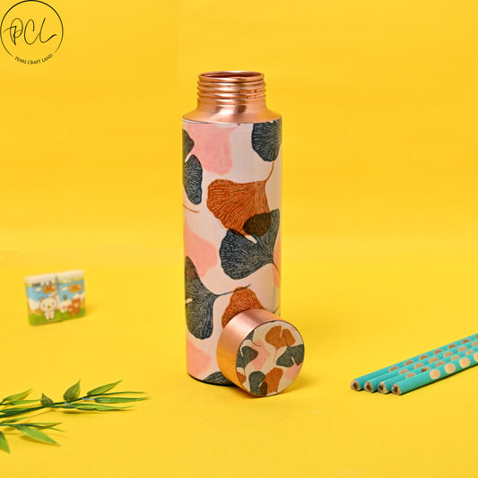 PCL Copper Kids Bottle Beautiful Petals Design Printed | 400 ML