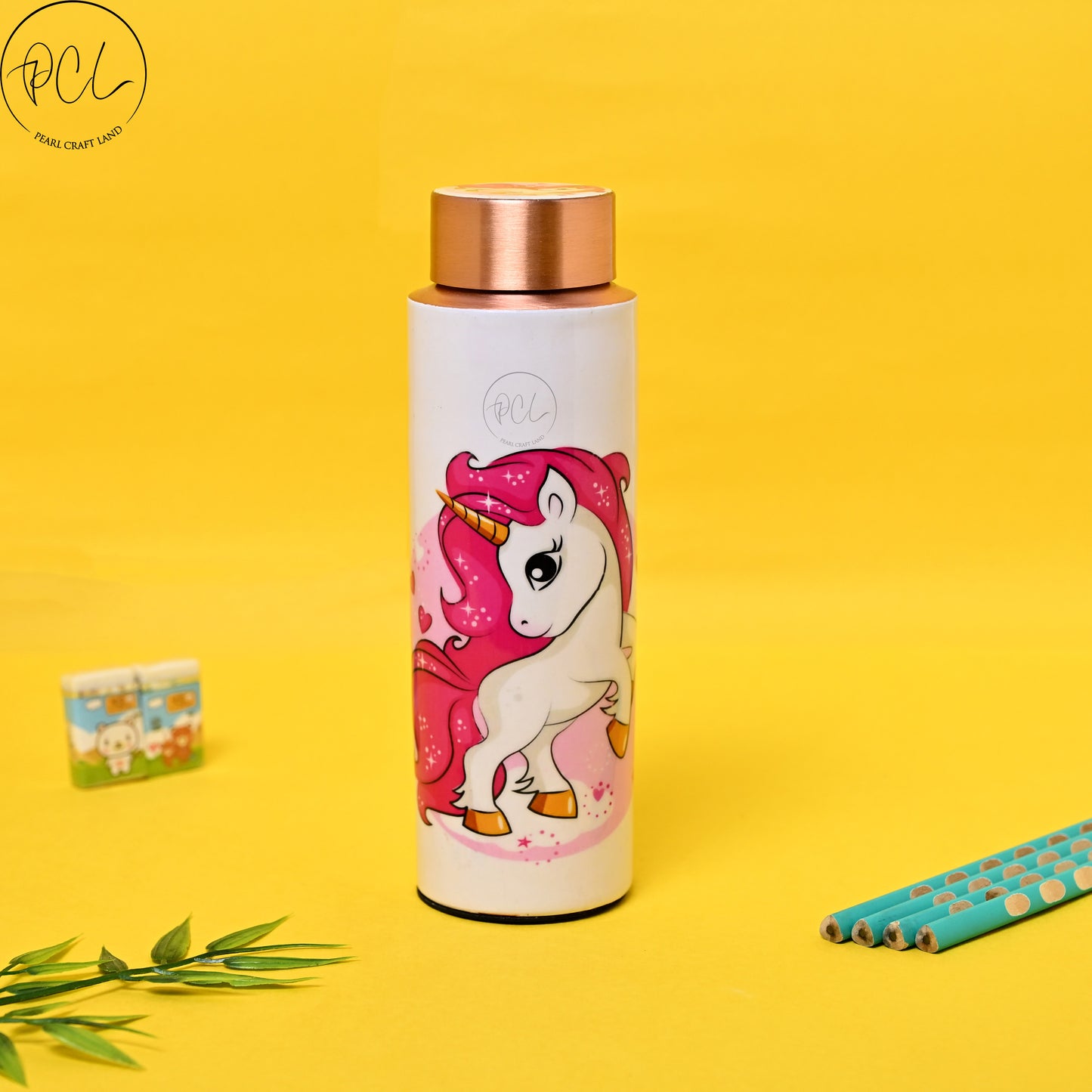 PCL Copper Kids Unicorn Cartoon Water Bottle | 400 ml