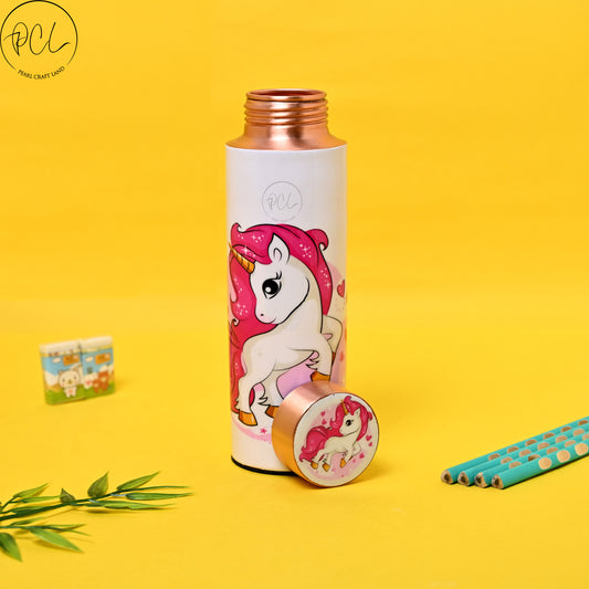 PCL Copper Kids Unicorn Cartoon Water Bottle | 400 ml
