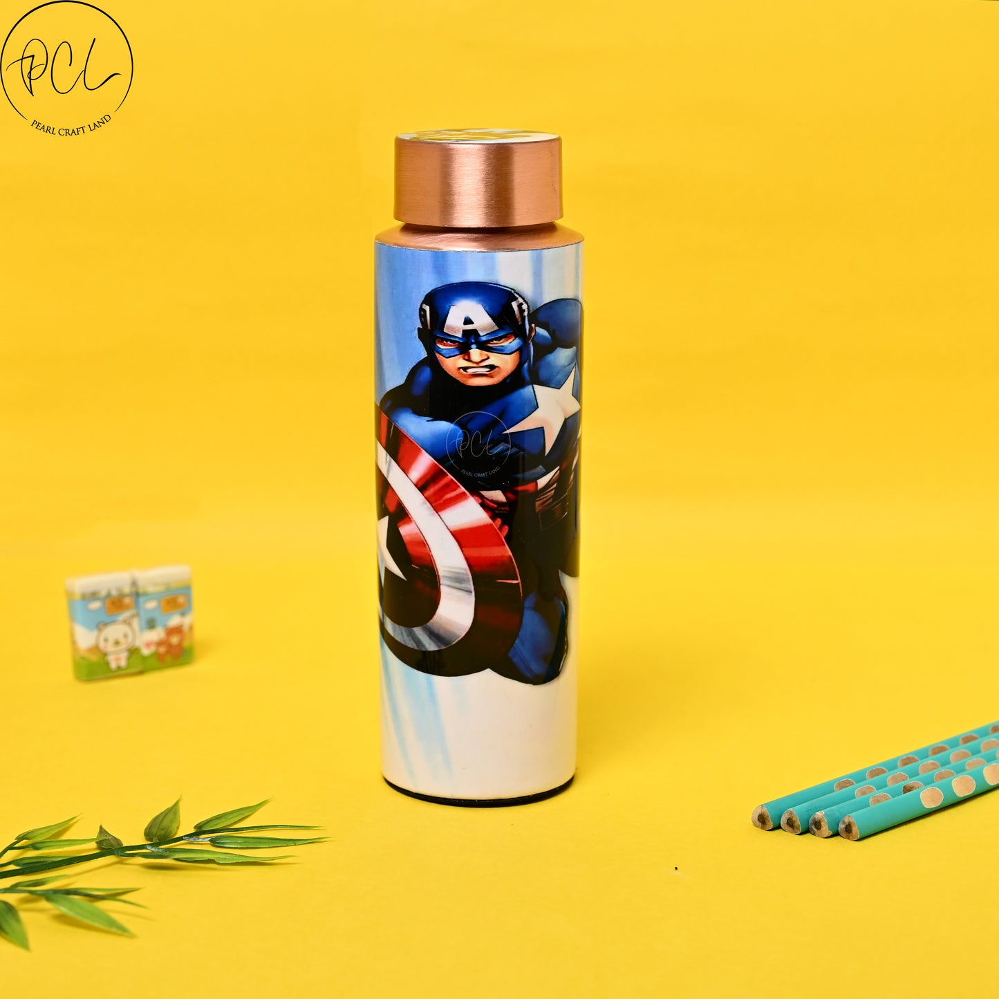 PCL Copper Kids Cartoon  Captain America Bottle | 400 ML