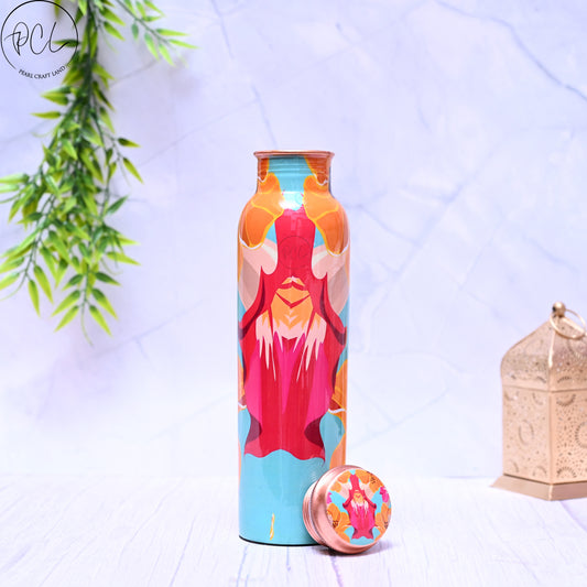Pure Copper Noble Thought Printed Water Bottle with Leak Proof Capacity 1000 ML.