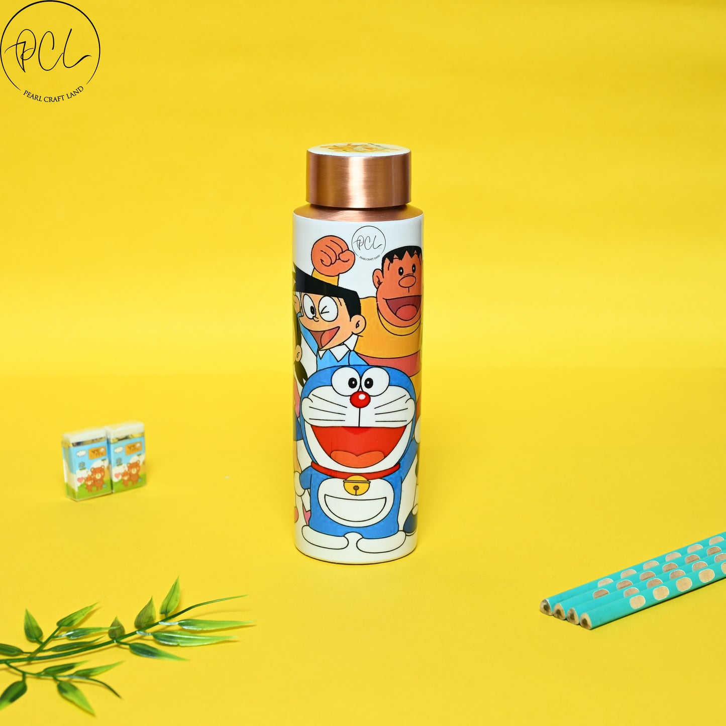 PCL Copper Doraemon Kids Cartoon Water Bottle 400 ml