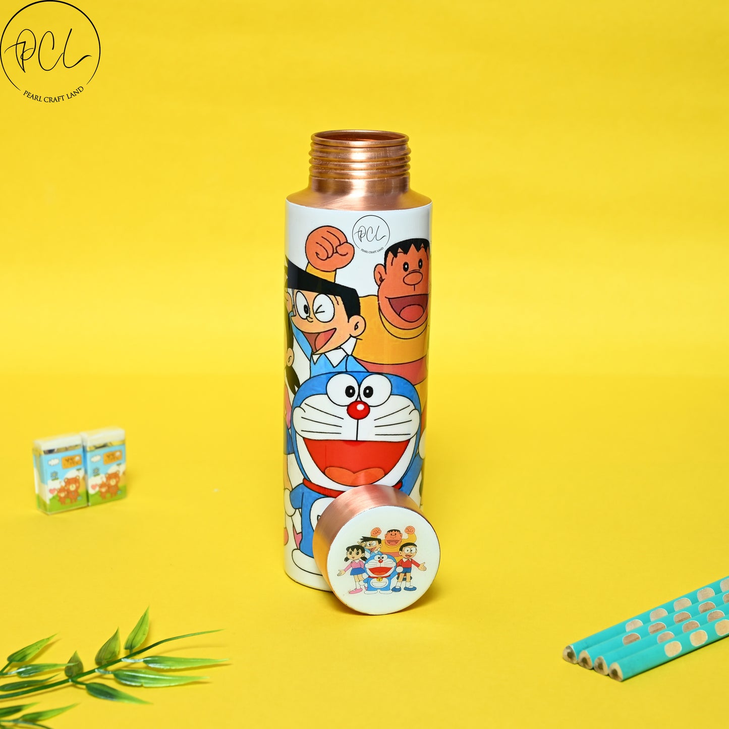 PCL Copper Doraemon Kids Cartoon Water Bottle 400 ml