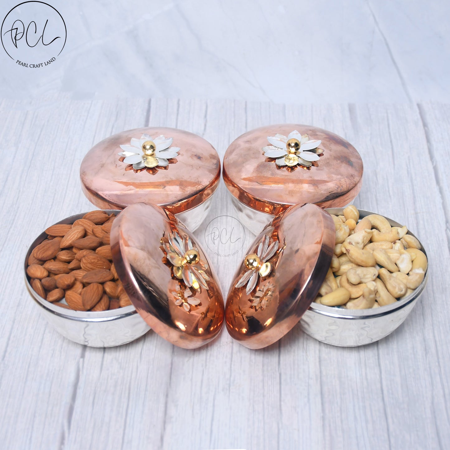 Exclusive Silver Hammered Dry Fruit Bowl with Gifting Box Set of 4
