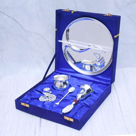 Exclusive Pooja Thali Set with Silver Finished
