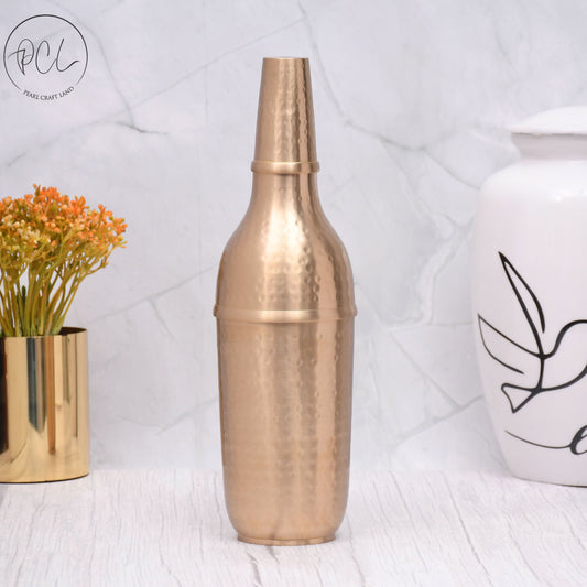 Half Hammered Brass Matt Finished Champagne Bottle Case with Elegant Design Barware