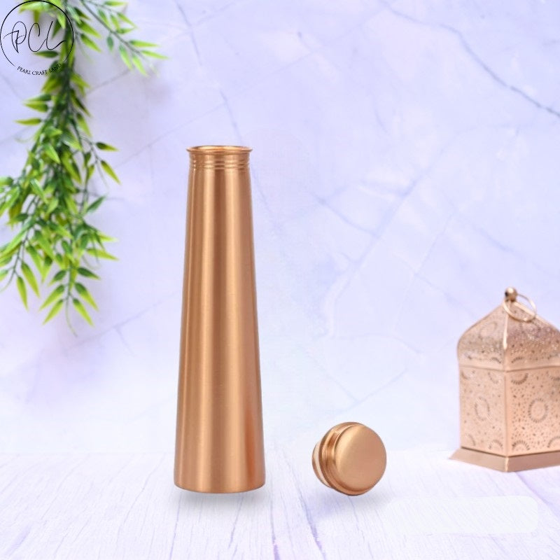 Pure Copper Tower Plain Matt Water Bottle with Leak Proof Capacity 1000 ML.