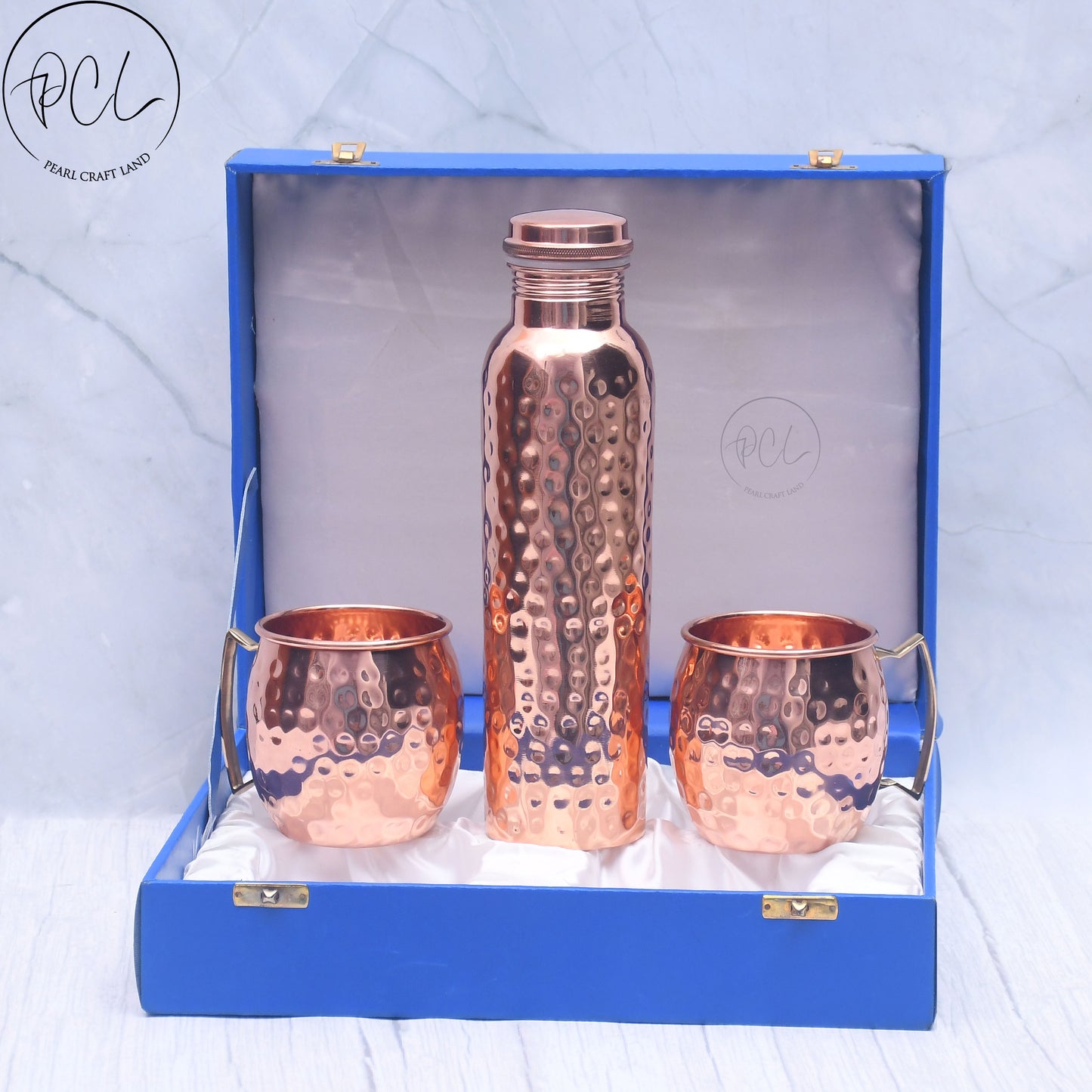 Exclusive Combo of Copper Bottle & 2 Moscow Mule Mug with Royal Gifting Box