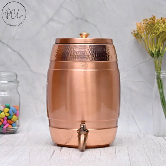 Pure Copper Water Dispenser Barrel Top Hammered Designed