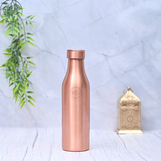 Plain Matt Finished Copper Water Bottle