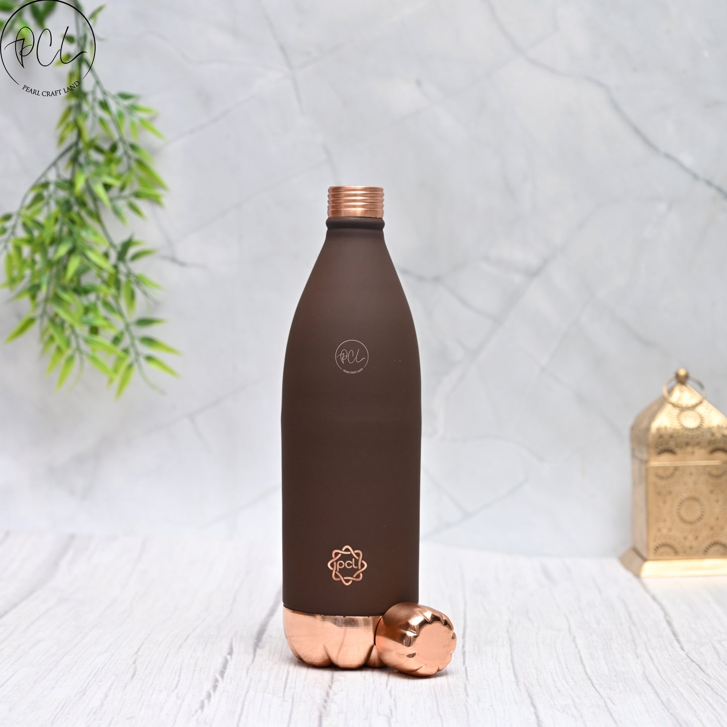 Pure Copper Atlas Silk Bottle (Brown) 1000 ML