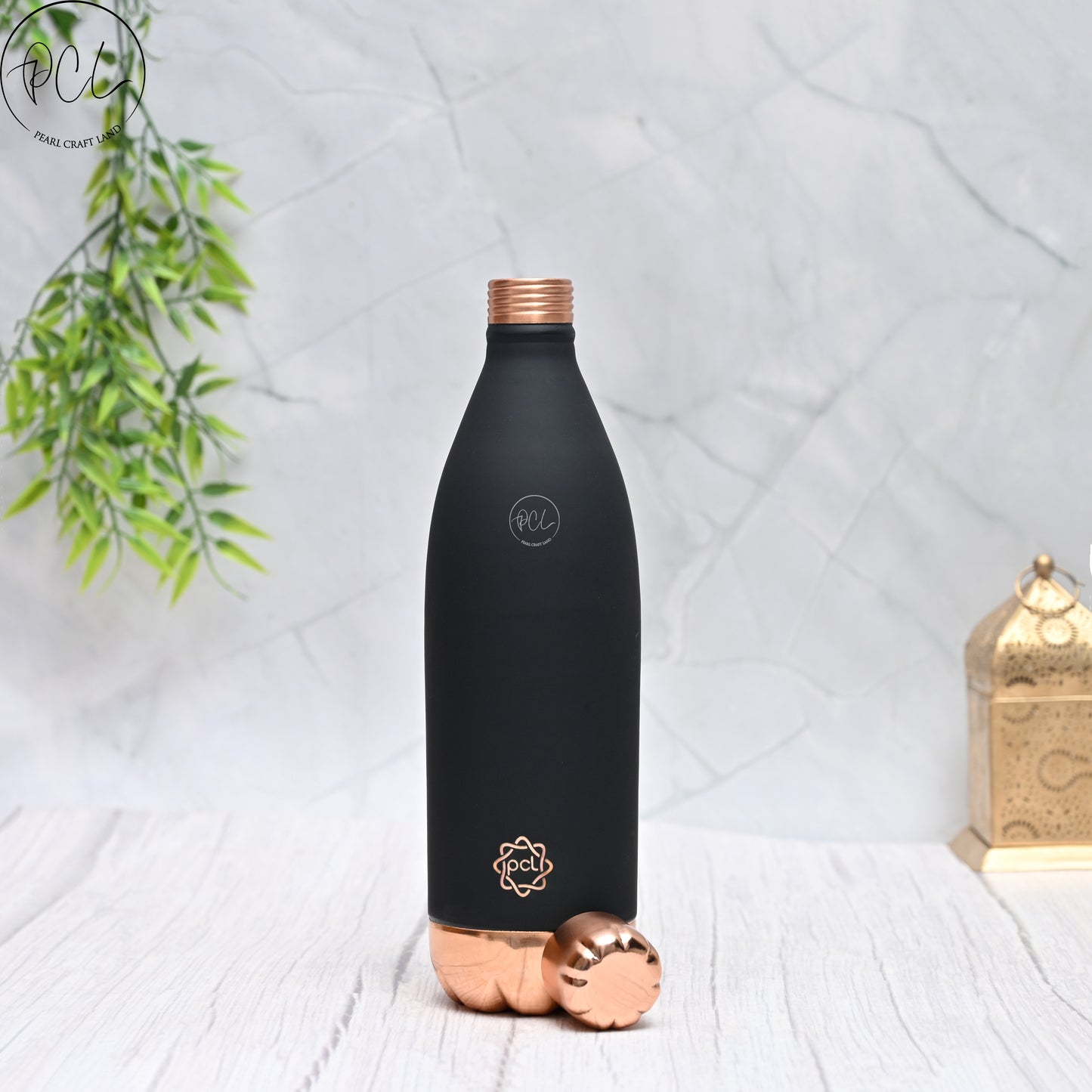 Pure Copper Atlas Silk Bottle (Black) 1000 ML