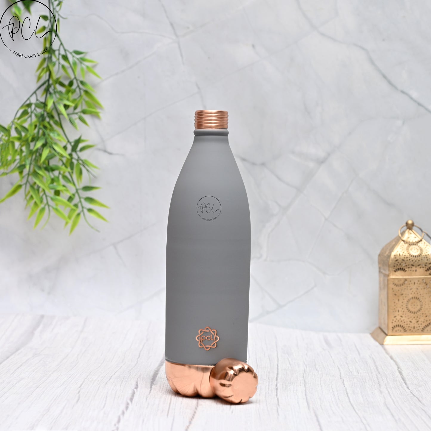 Pure Copper Atlas Silk Bottle ( Grey ) 1000 ML