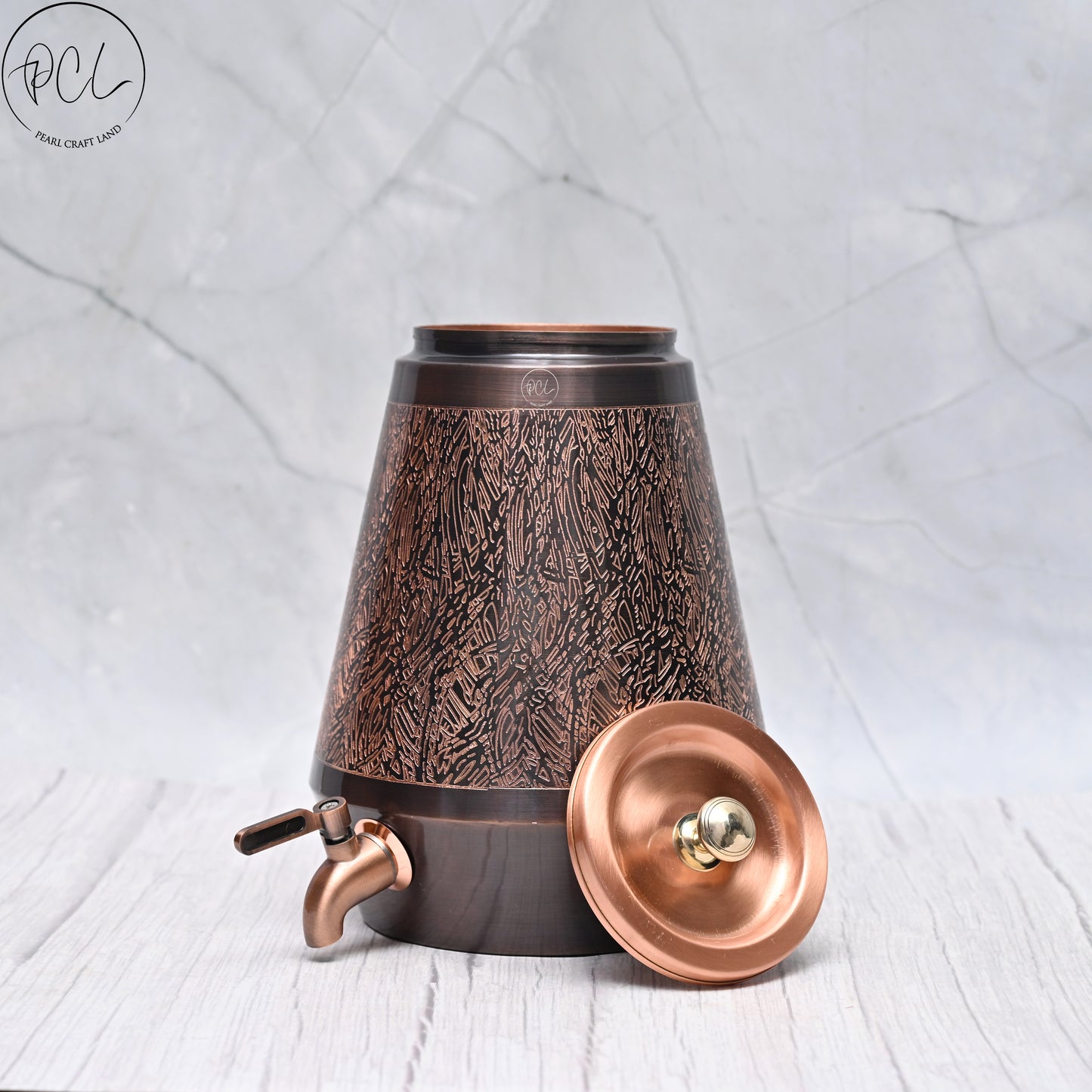 Pure Copper Water Dispenser Conical Antique Ozone Designed Capacity 5000 ML