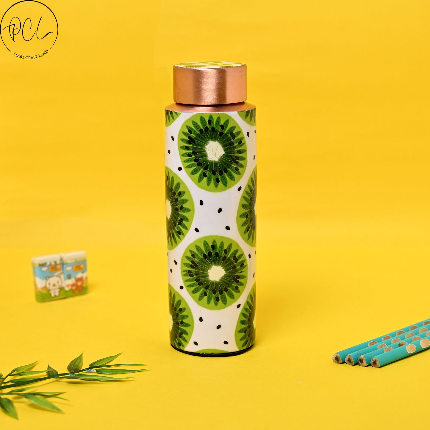 PCL Copper Water Bottle For Kids  Kiwi Fruit Design |400 ML