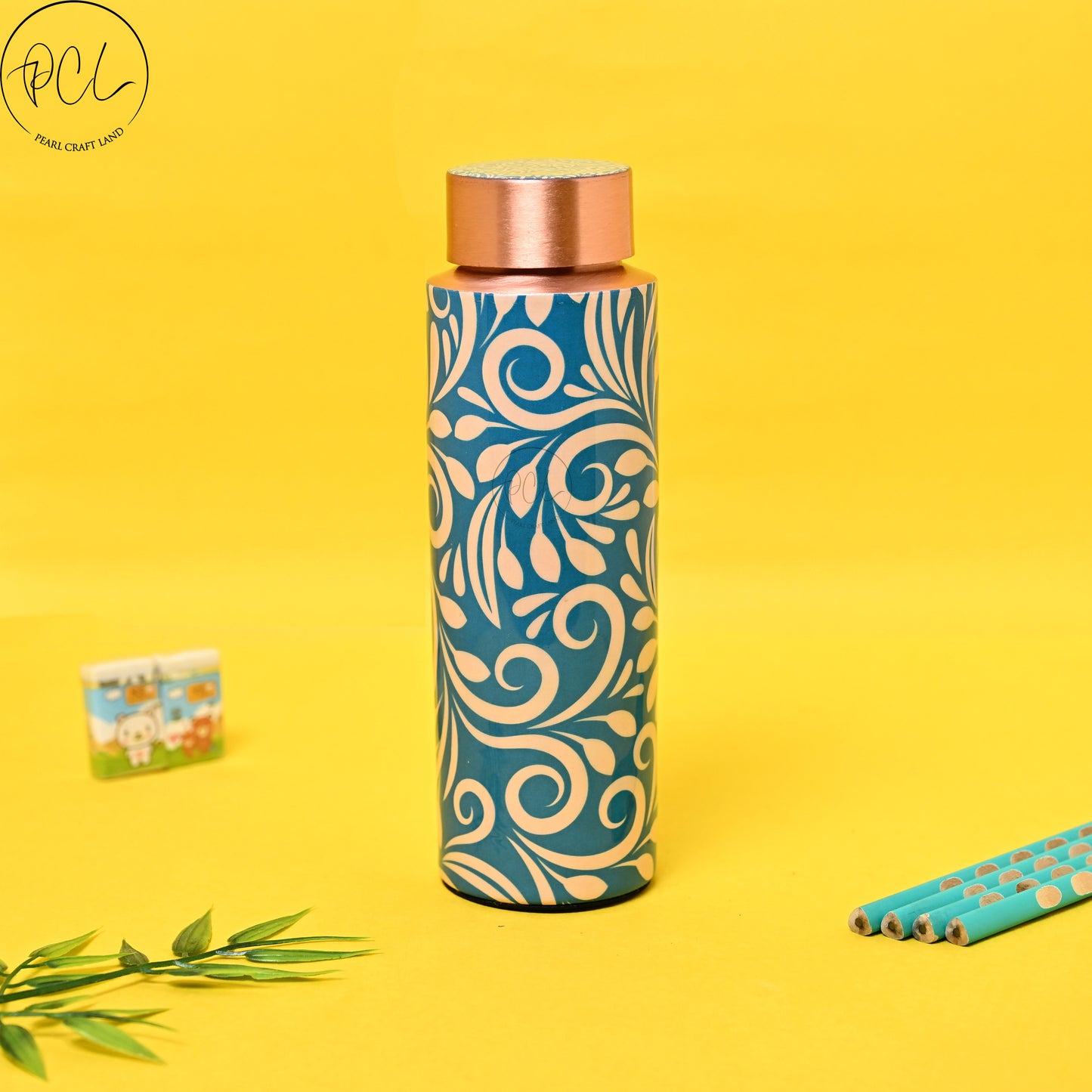 PCL Copper Bottle Elegant Pattern Design Printed | 400 ML