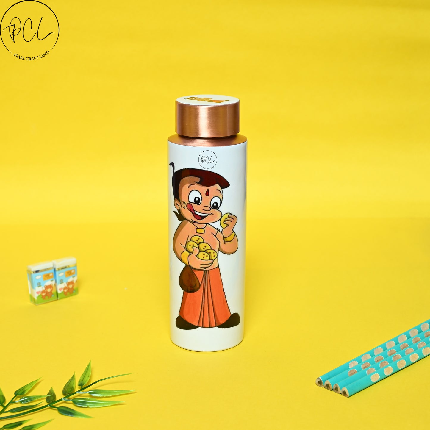 PCL Copper Chota Bheem Kids Cartoon Water Bottle 400 ml