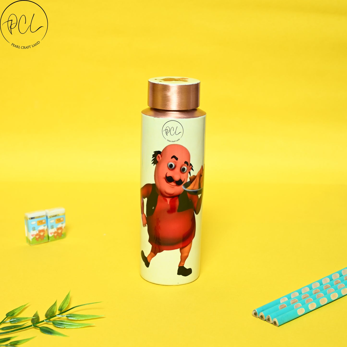 PCL Copper Motu & Patlu Kids Bottle 400 ml.