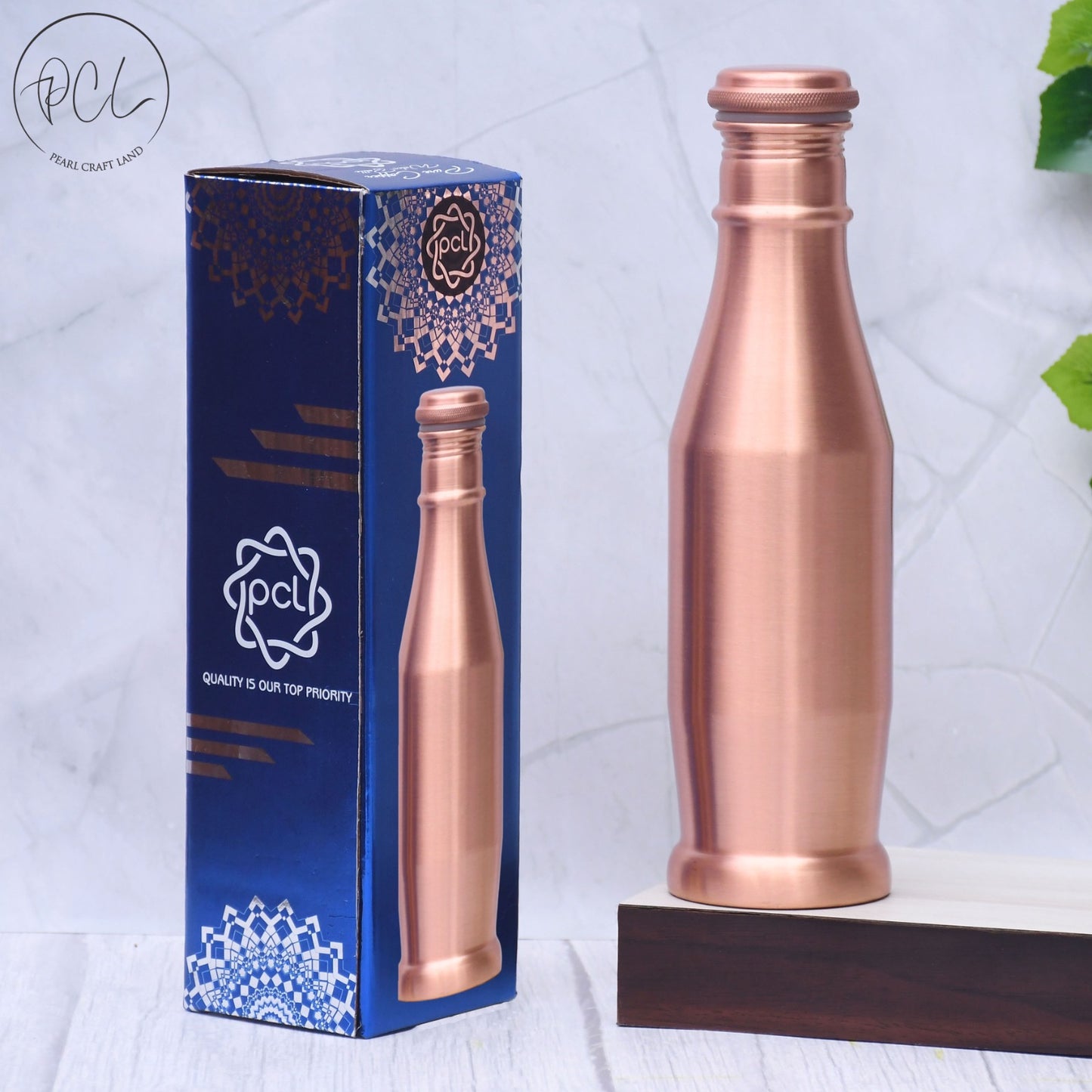 Pure Copper Water Bottle Plain Unique Design Capacity 1000ML