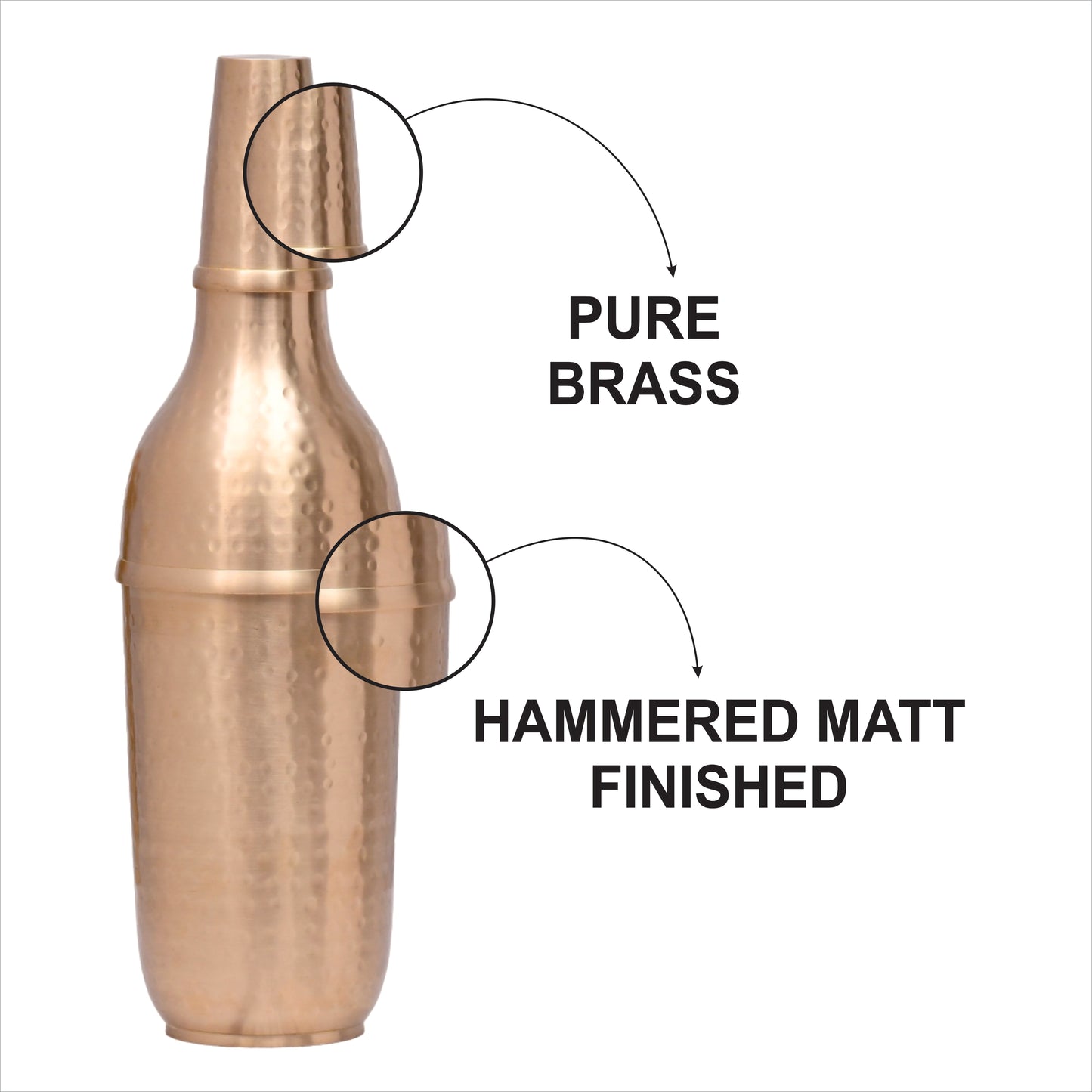 Half Hammered Brass Matt Finished Champagne Bottle Case with Elegant Design Barware