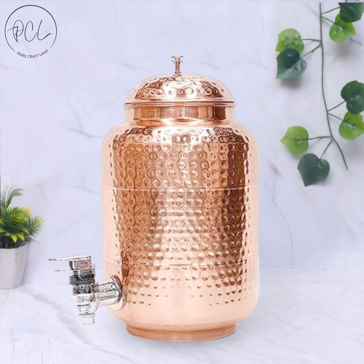 Pure Copper Full Hammered Water Dispenser (Matka) 5000ML