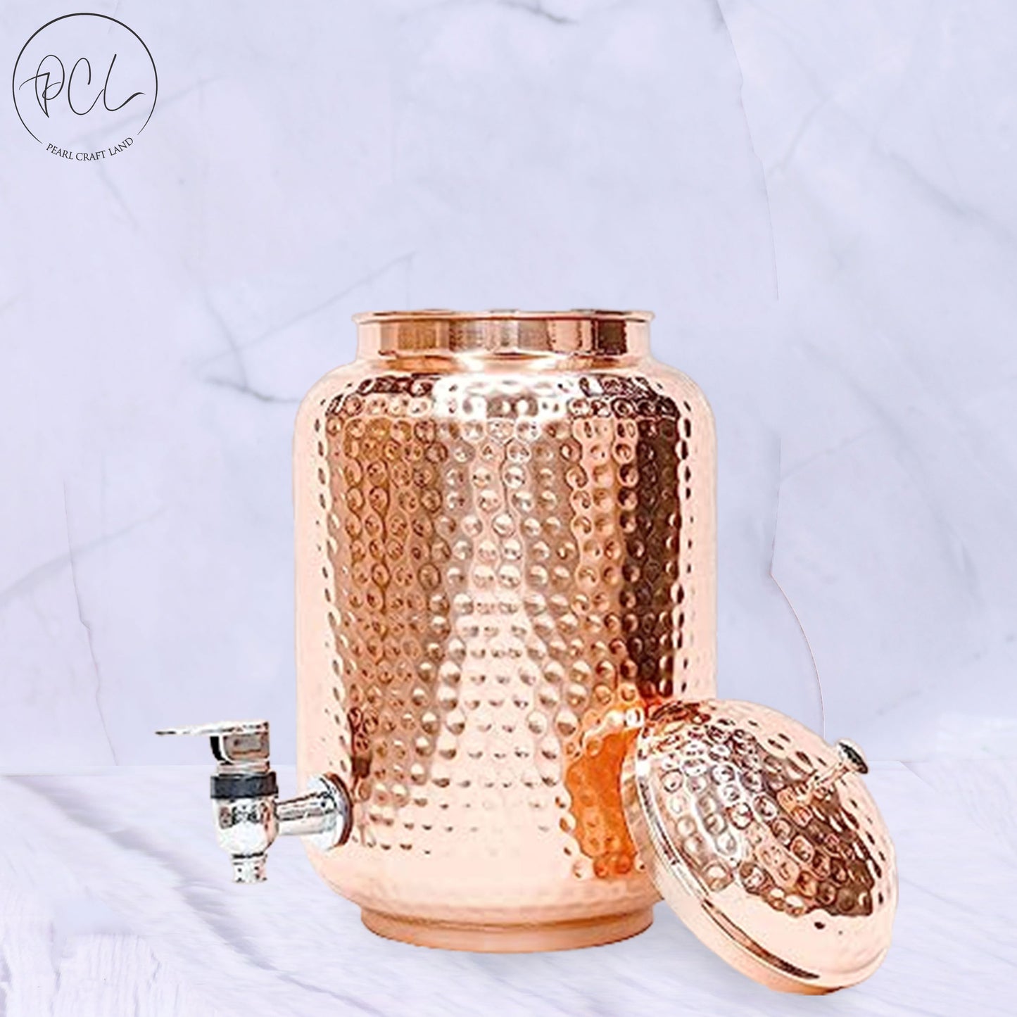 Pure Copper Full Hammered Water Dispenser (Matka) 5000ML