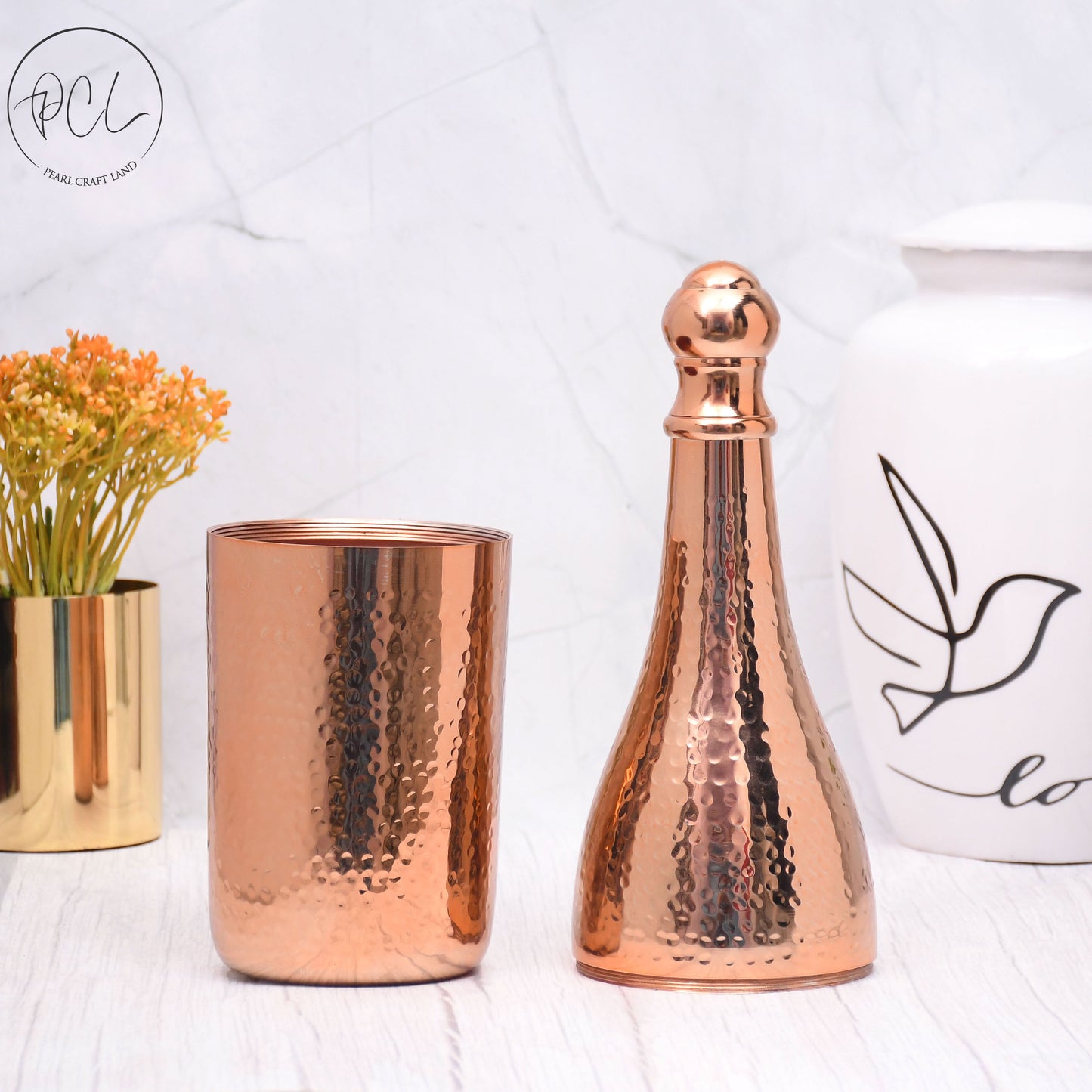 Elegant Design Copper Finished Champagne Bottle Case Barware