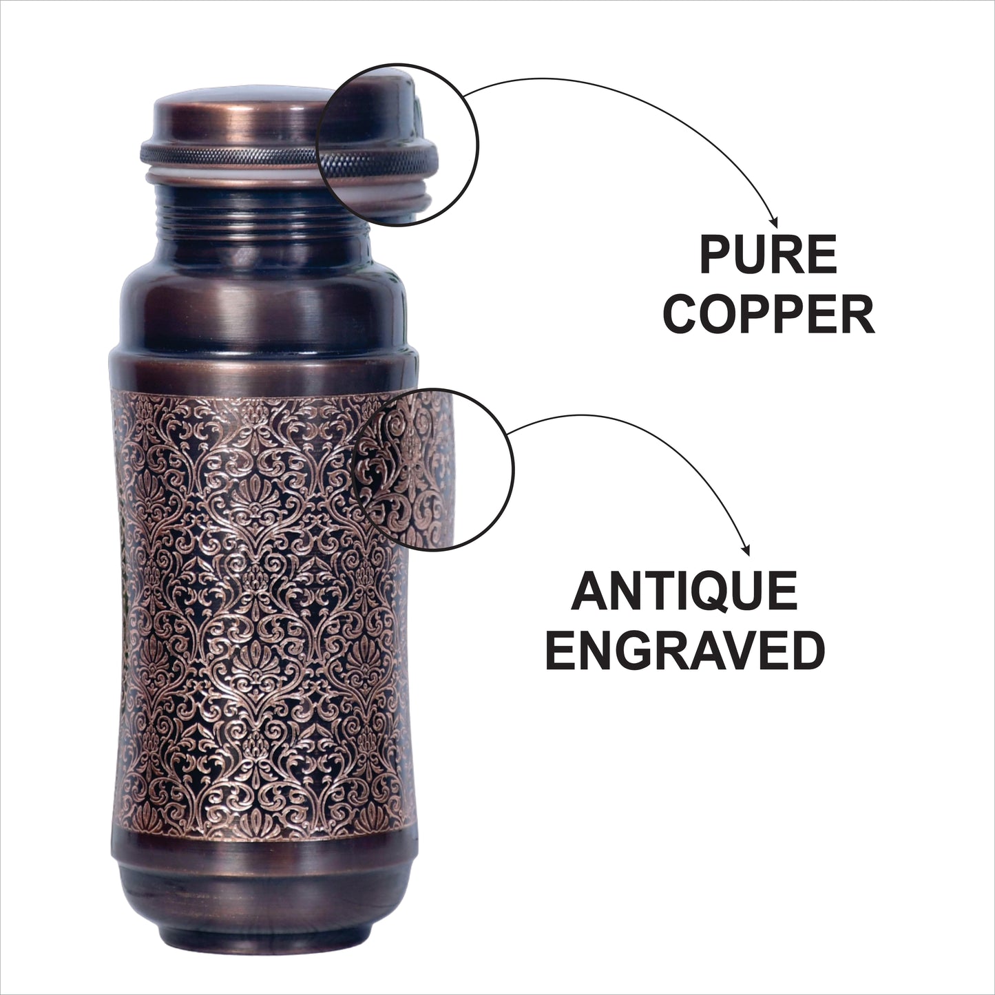 Copper Water Bottle Leak Proof Rust Free